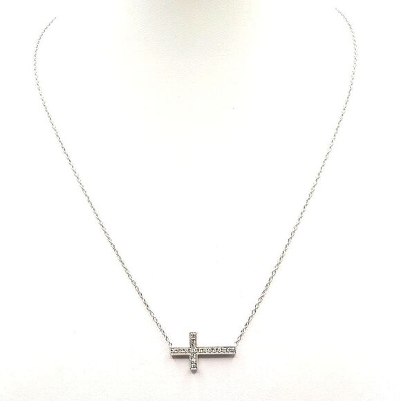 Sterling Silver Cross Necklace, - Picture 4 of 8
